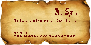 Miloszavlyevits Szilvia névjegykártya