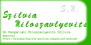 szilvia miloszavlyevits business card